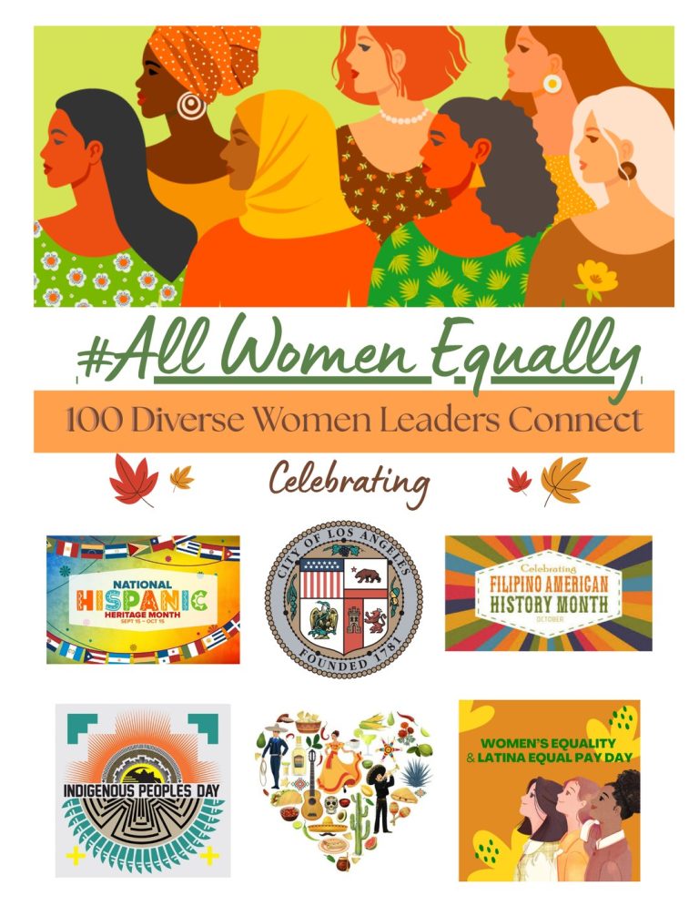 #AllWomenEqually poster, 100 Diverse Women Leaders Connect